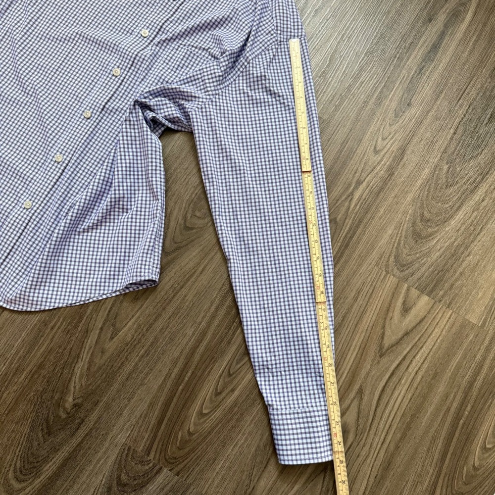 UNTUCKit Boudriotte Medium Gingham Check Button up Long Sleeve Shirt - Purple - Picture 9 of 13